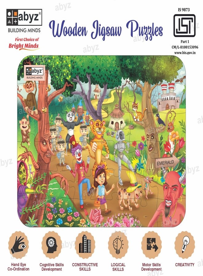 ABYZ Wooden Jigsaw Puzzle - Emerald City Playset for Fun Educational & Little Explorers, 36-Pieces Multicolor Games | Birthday Gift for (4-6 Years) Age Kids. - Image 4